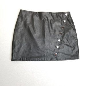 INC Faux Leather Mini Skirt black